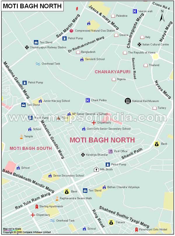 Moti Bagh North Map