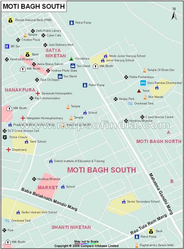 Moti Bagh South Map