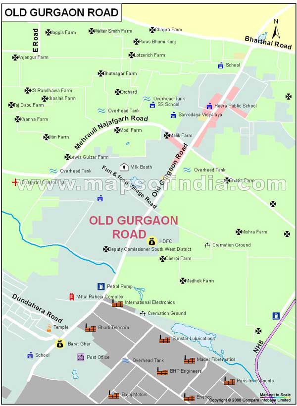 Old Gurgaon Road Map