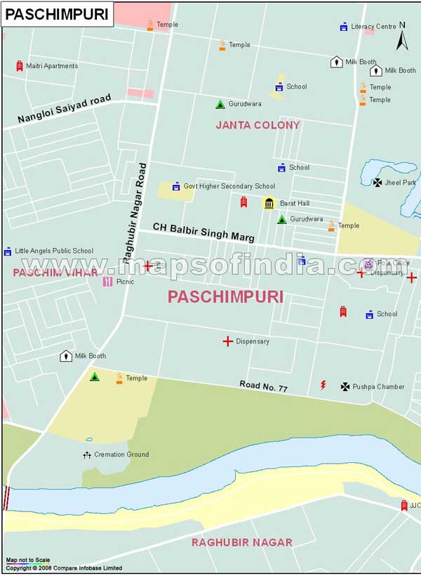 Paschimpuri Map