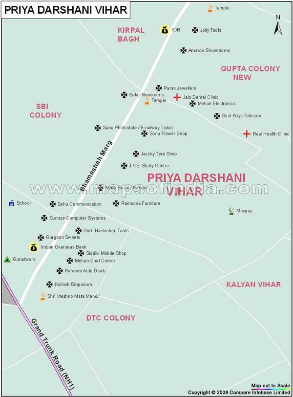 Priya Darshani Vihar Map
