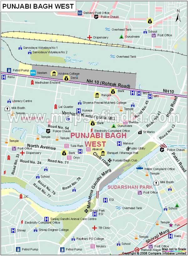 Punjabi Bagh West Map