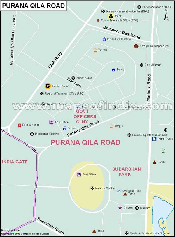 Purana Quila Road Map