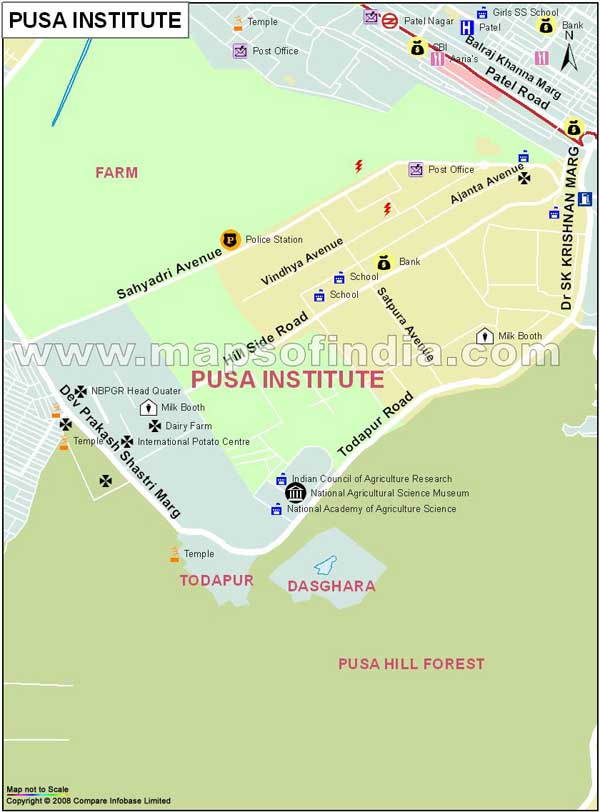Pusa Institute Map