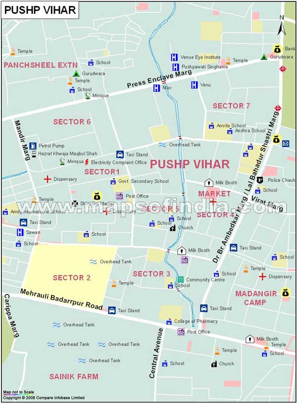 Pushp Vihar Map