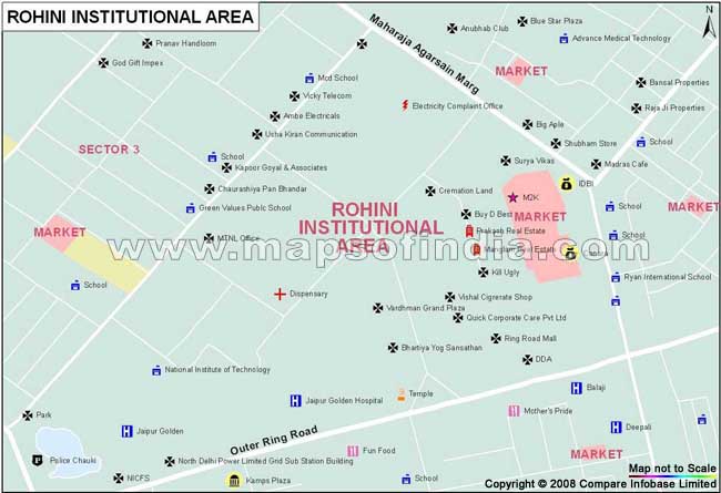 Rohini Institutional Area Map