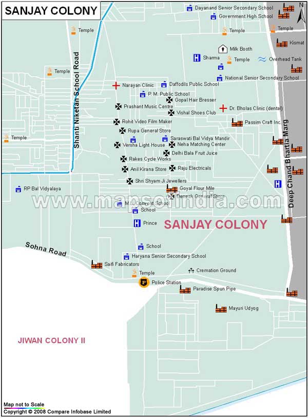 Sanjay Colony Map