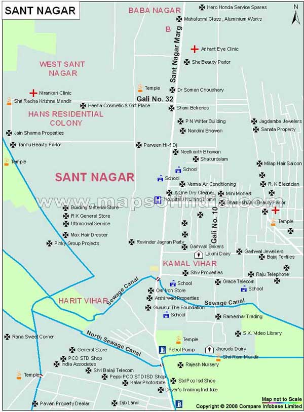 Sant Nagar Map
