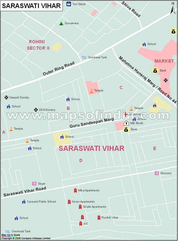 Saraswati Vihar Map