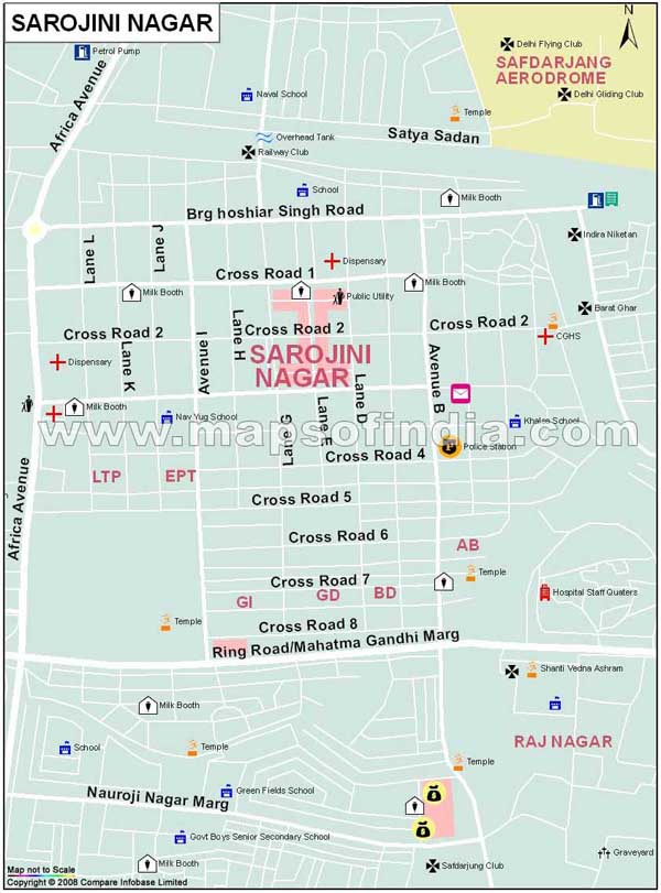Sarojini Nagar Map