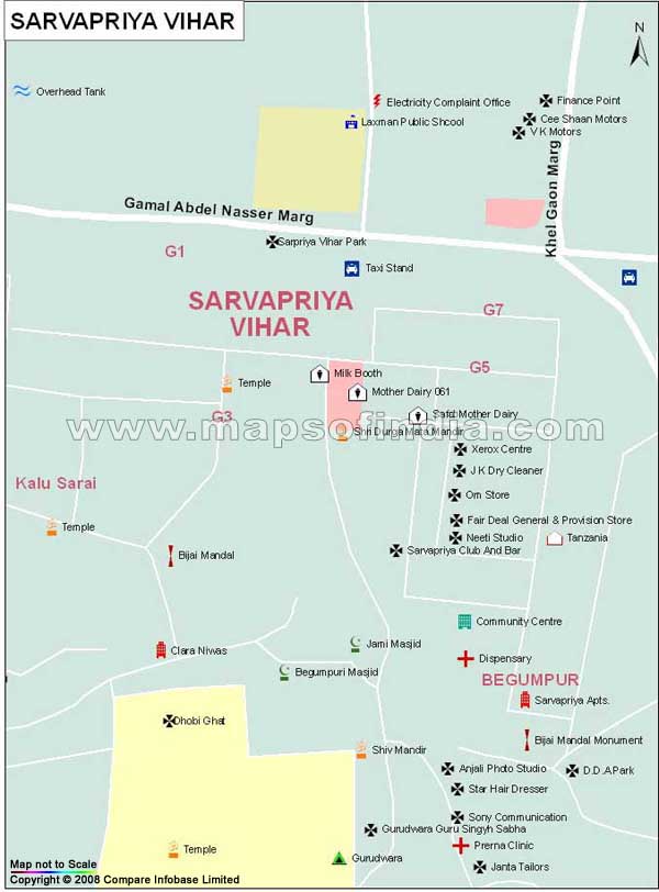 Sarvapriya Vihar Map