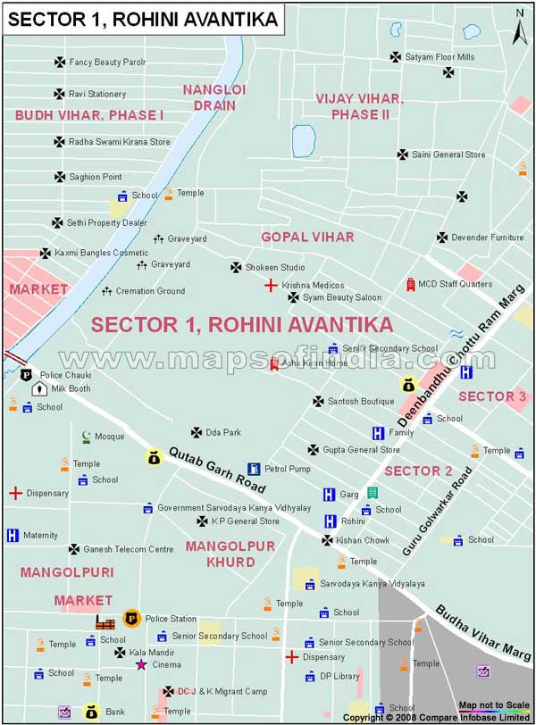 Sector 1 Rohini Avantika Map