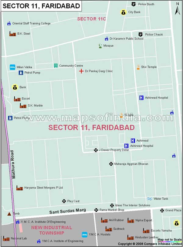 Faridabad India Map
