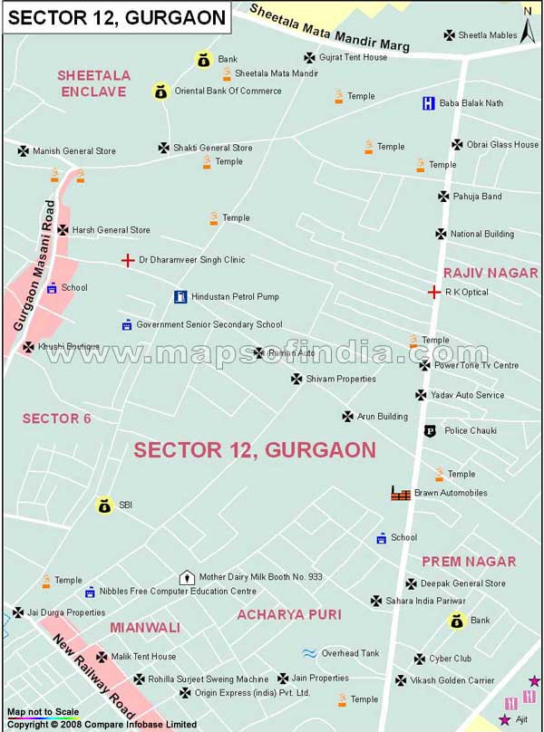 Sector 12 Gurgaon Map