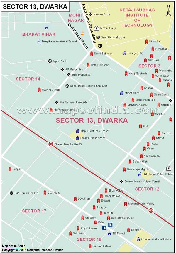 Sector 13 Dwarka Map