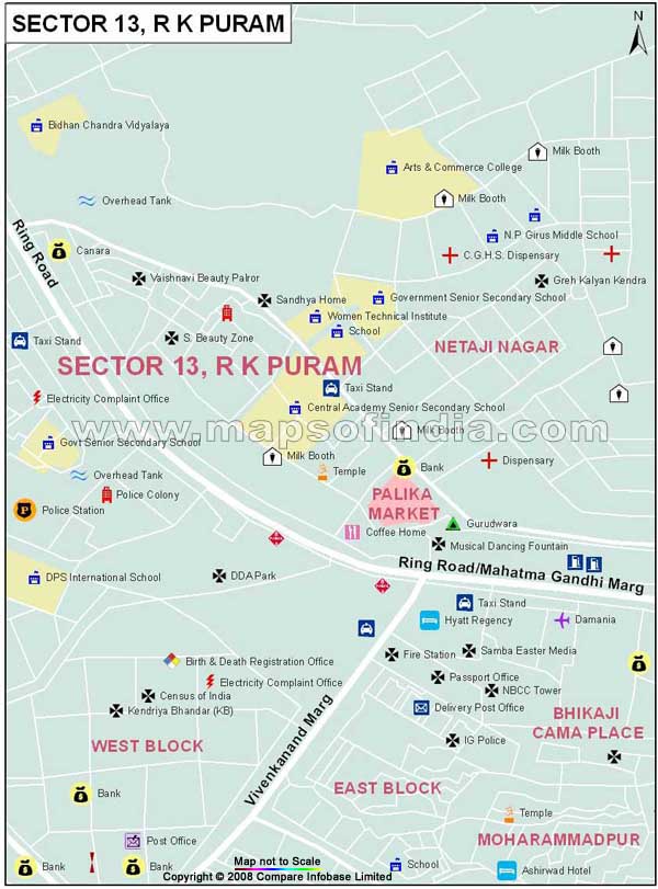 Sector 13 Rk Puram Map