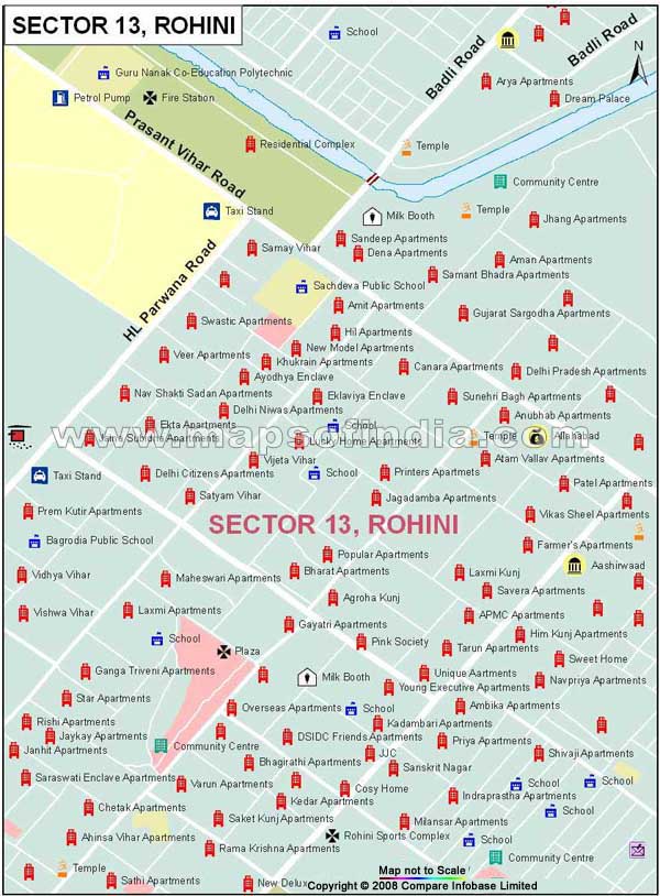 Sector 13 Rohini Map
