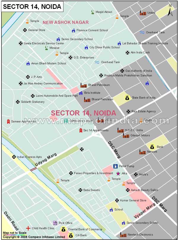 Sector 14 Noida Map