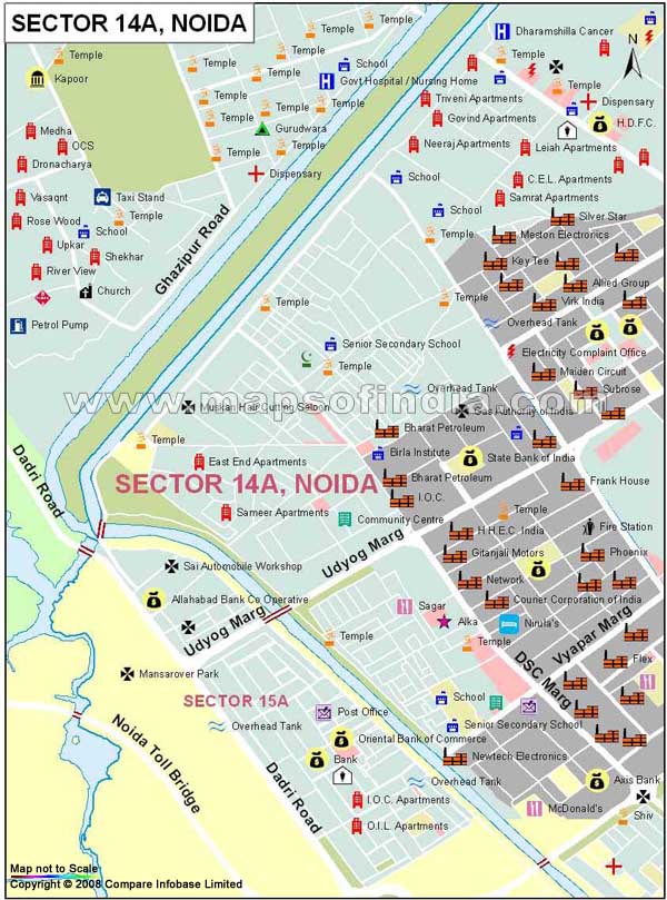 Sector 14A Noida Map