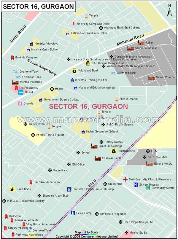 Sector 16 Gurgaon Map