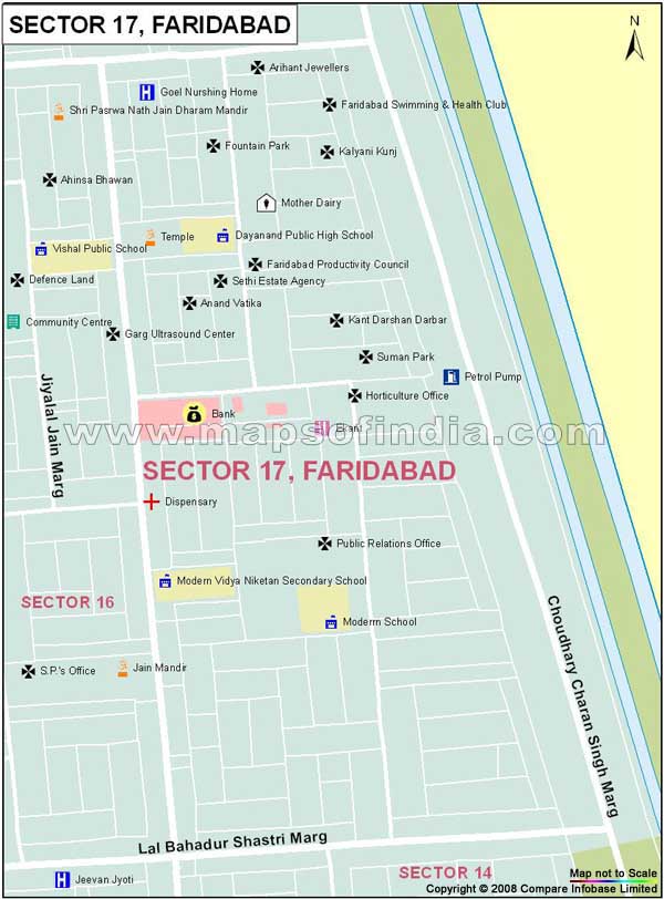 Sector 17 Locality Map, Faridabad