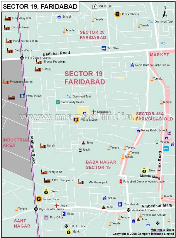 Sector 19 Faridabad Map