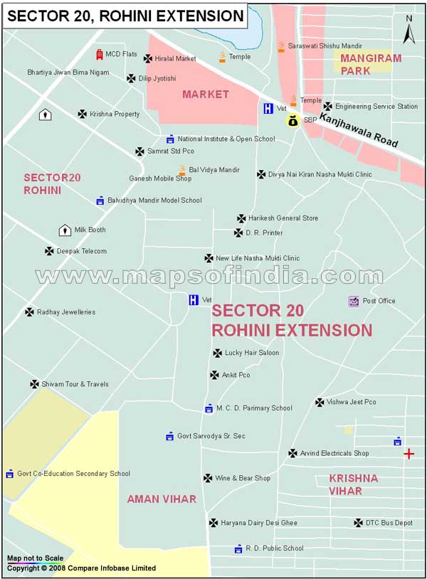 Sector 20 Rohini Extension Map