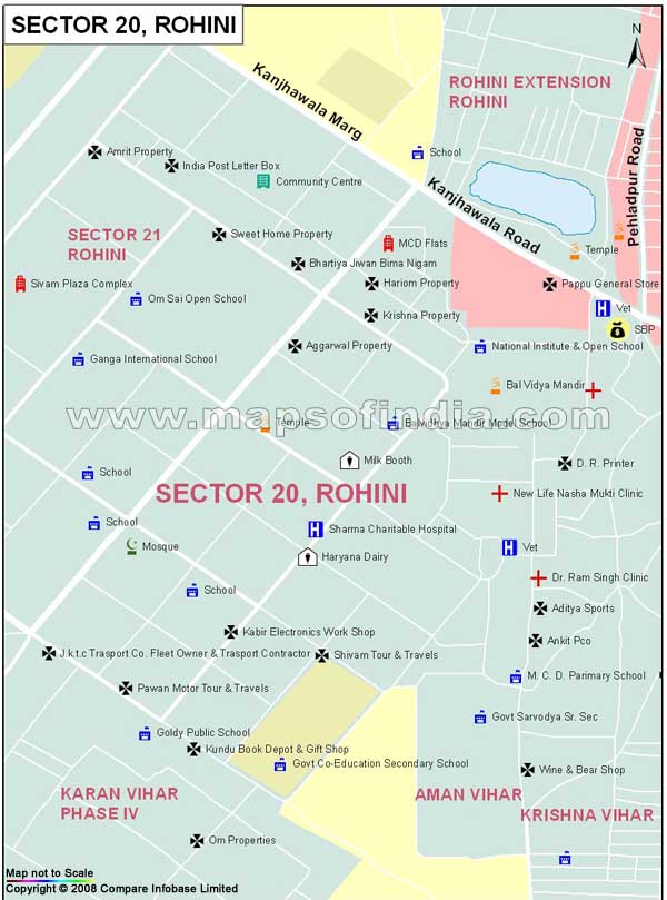 Sector 20 Rohini Map