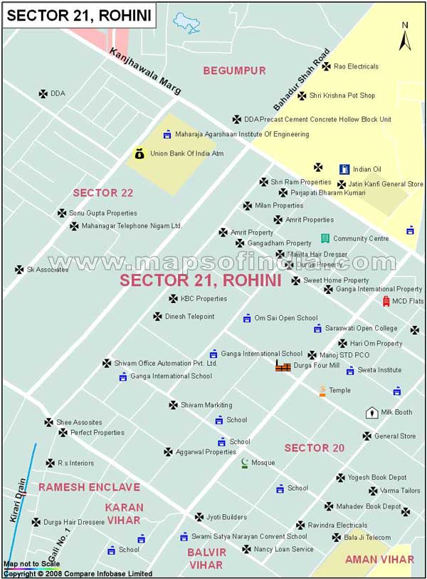 Sector 21 Rohini Map