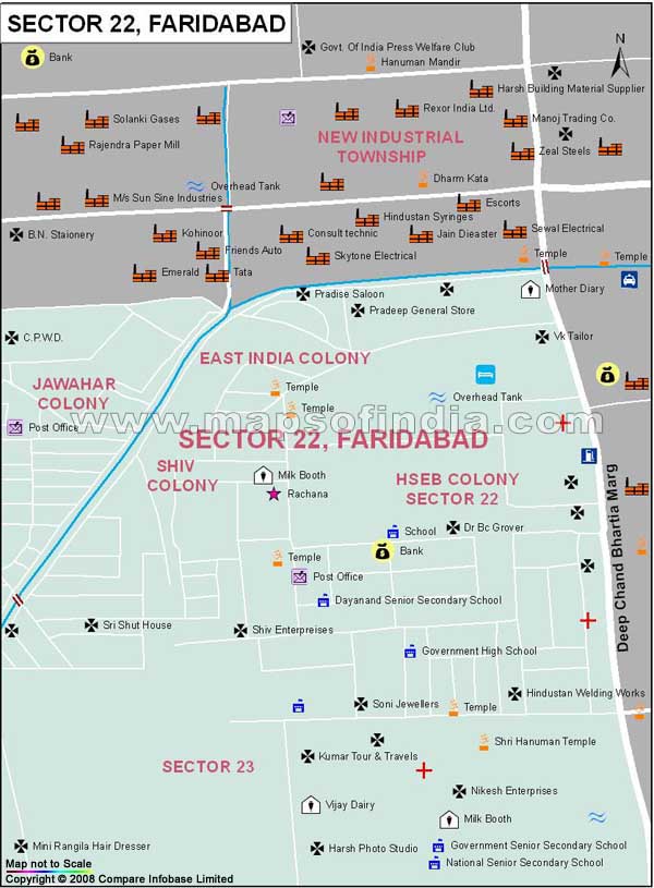 Sector 22 Locality Map, Faridabad