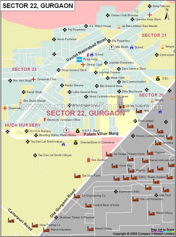 Sector 22 Gurgaon Map
