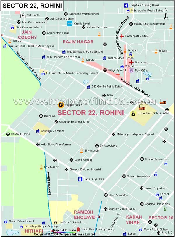 Sector 22 Rohini Map
