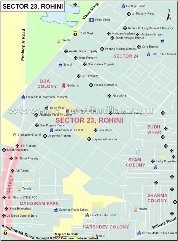 Sector 23 Rohini Map