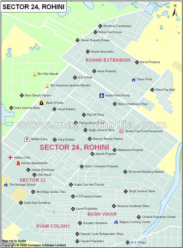 Sector 24 Rohini Map