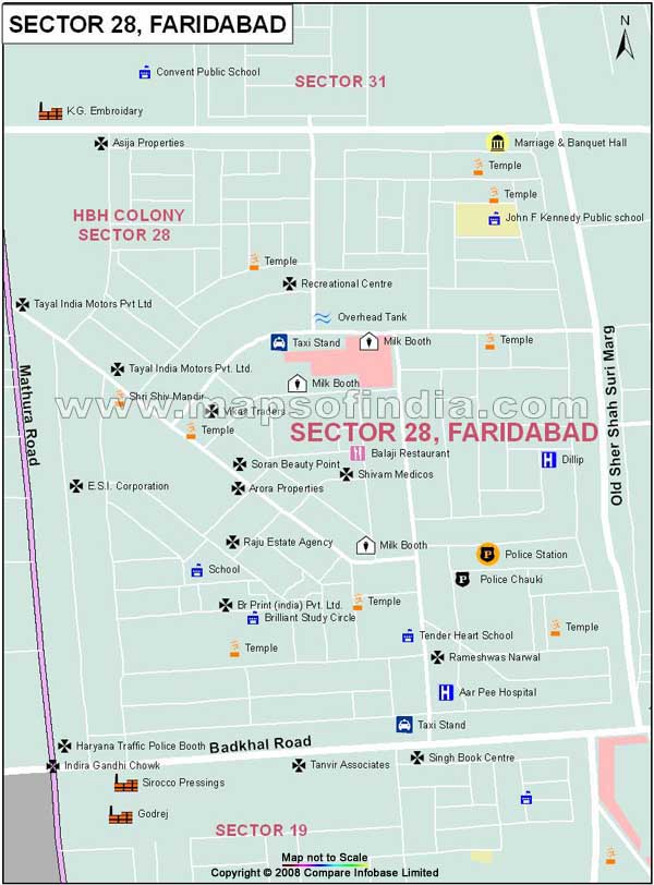 Sector 28 Faridabad Map