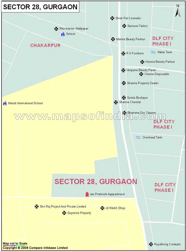 Sector 28 Gurgaon Map