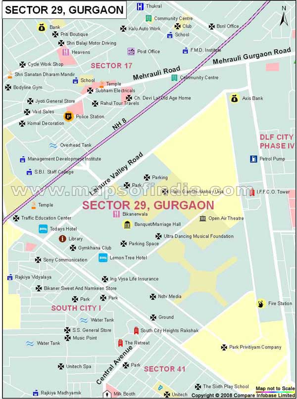 Sector 29 Gurgaon Map