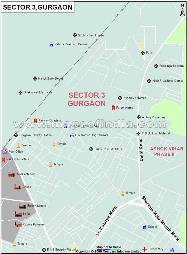 Sector 3 Gurgaon Map