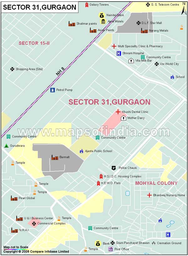 Sector 31 Gurgaon Map