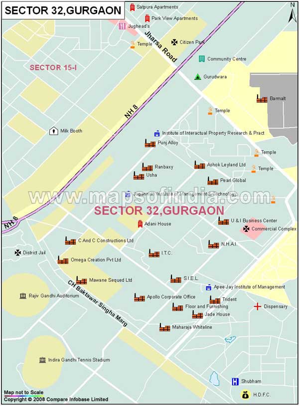 Sector 32 Gurgaon Map