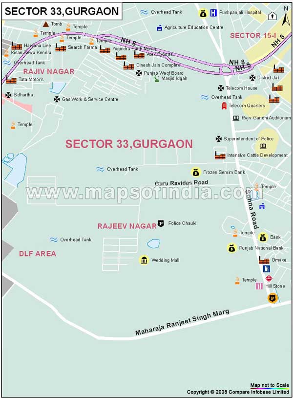 Sector 33 Gurgaon Map