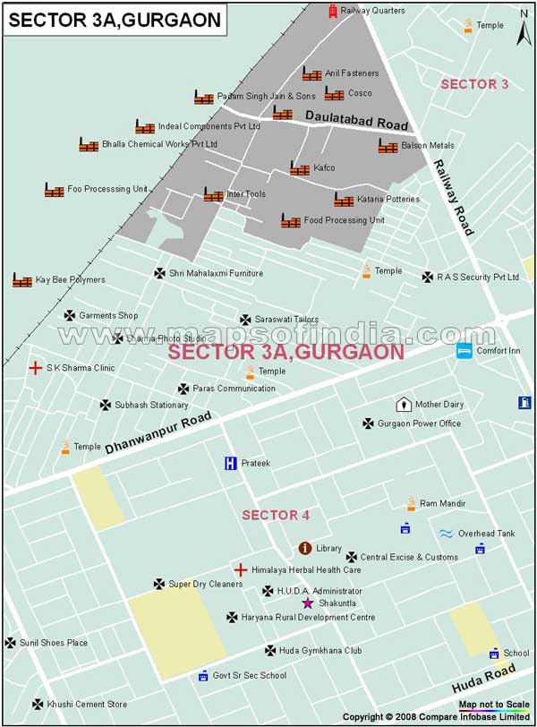 Sector 3A Gurgaon Map