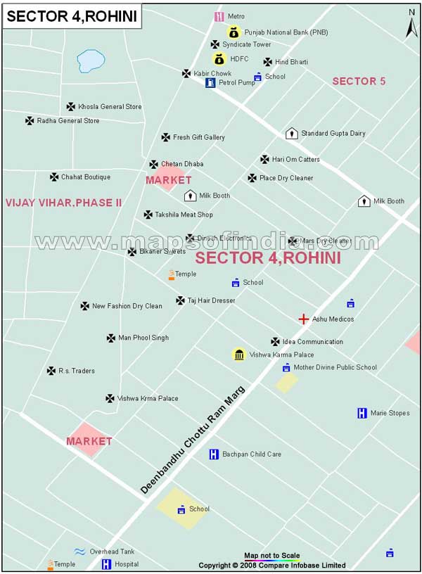 Sector 4 Rohini Map