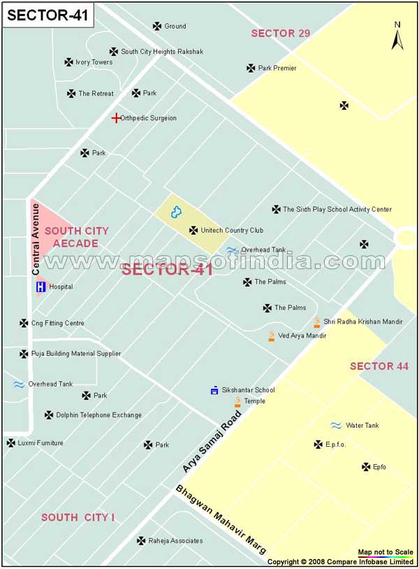 Sector 41 Gurgaon Map