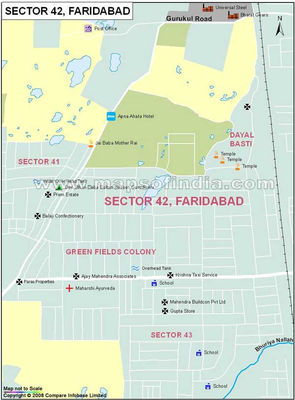 Sector 42 Locality Map, Faridabad