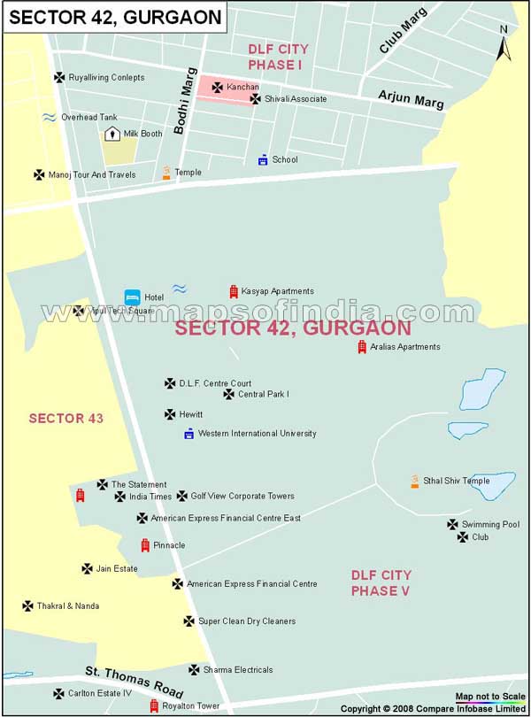 Sector 42 Gurgaon Map