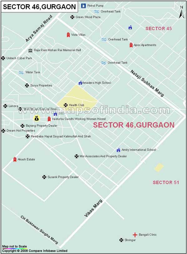 Sector 46 Gurgaon Map