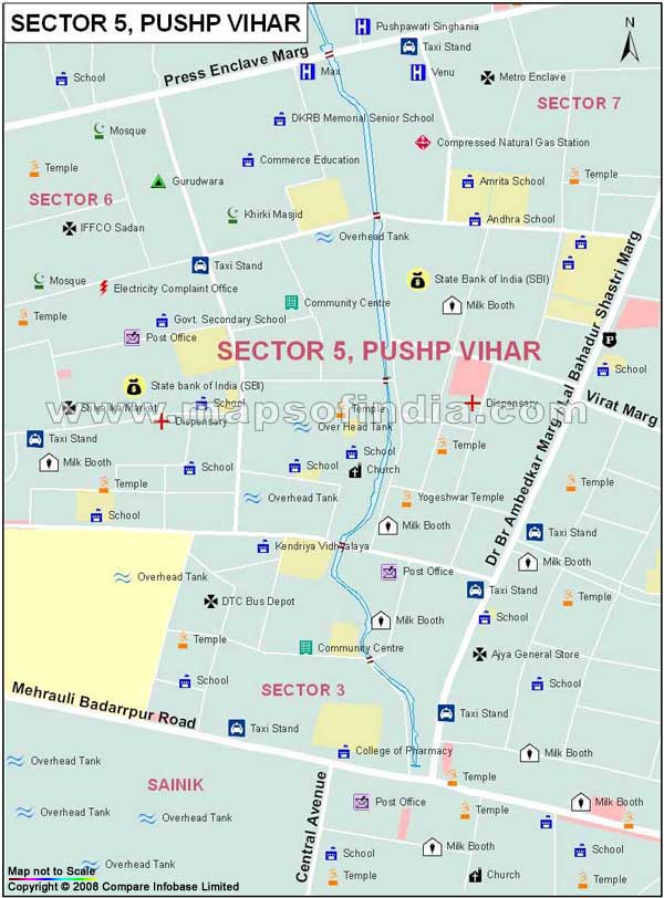 Sector 5 Pushp Vihar Map