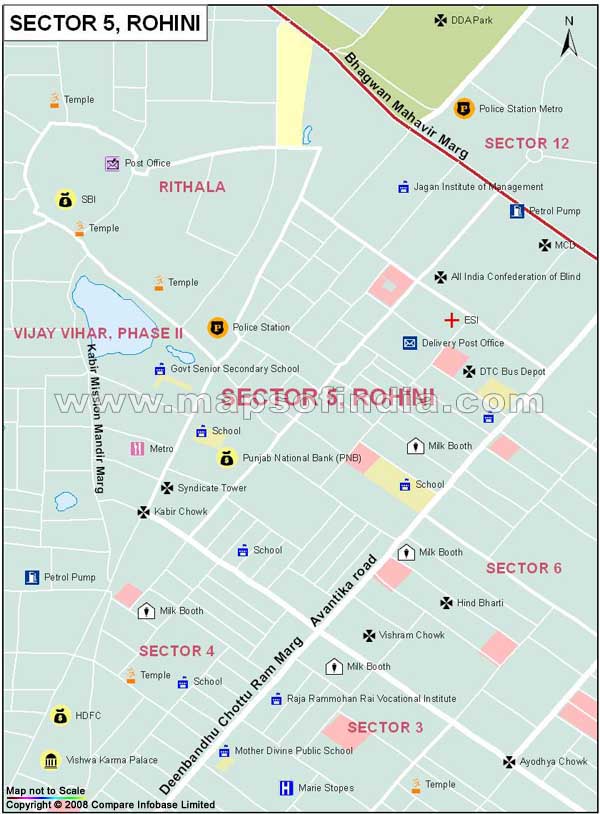 Sector 5 Rohini Map