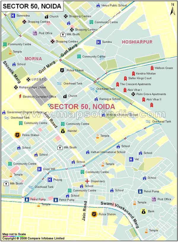 Sector 50 Noida Map